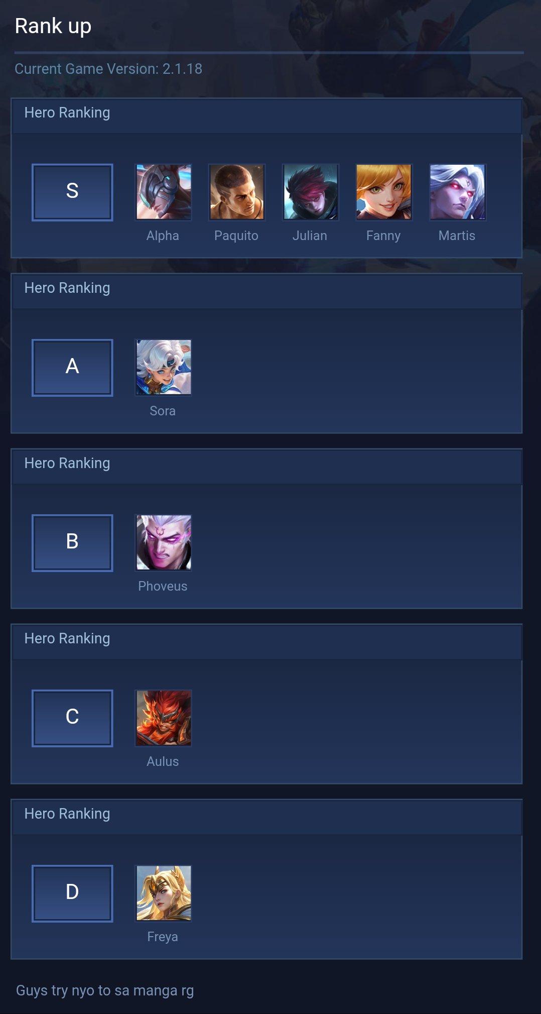 Rank up