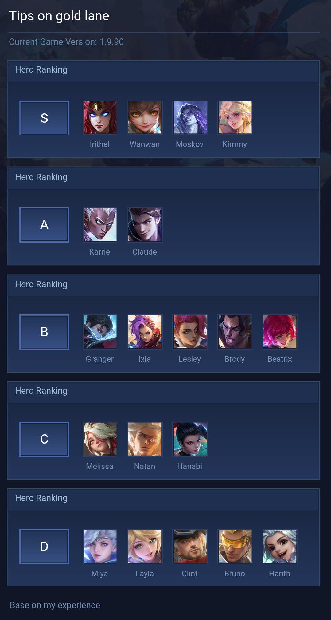 Tips on gold lane