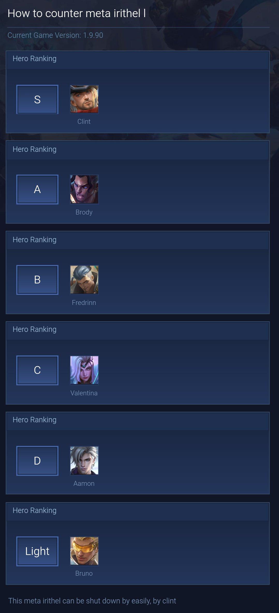 How to counter meta irithel l