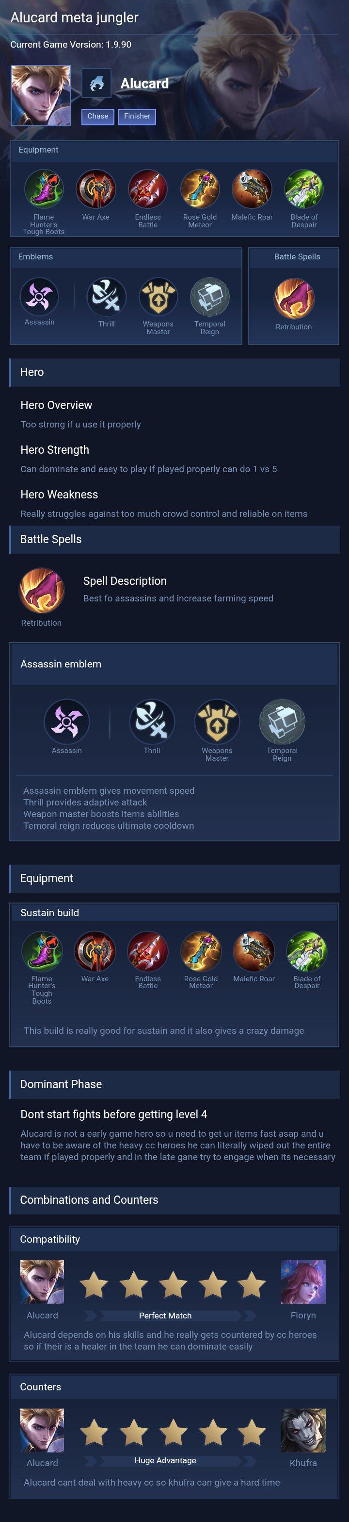 Alucard meta jungler