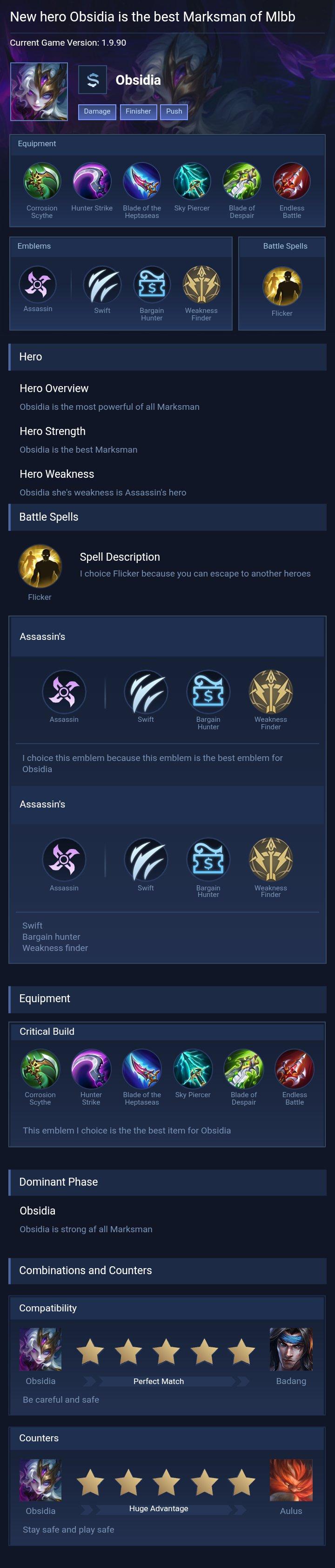 New hero Obsidia is the best Marksman of Mlbb