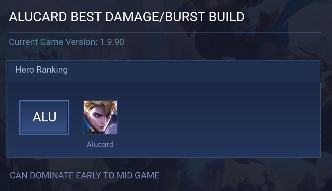 ALUCARD BEST DAMAGE/BURST BUILD