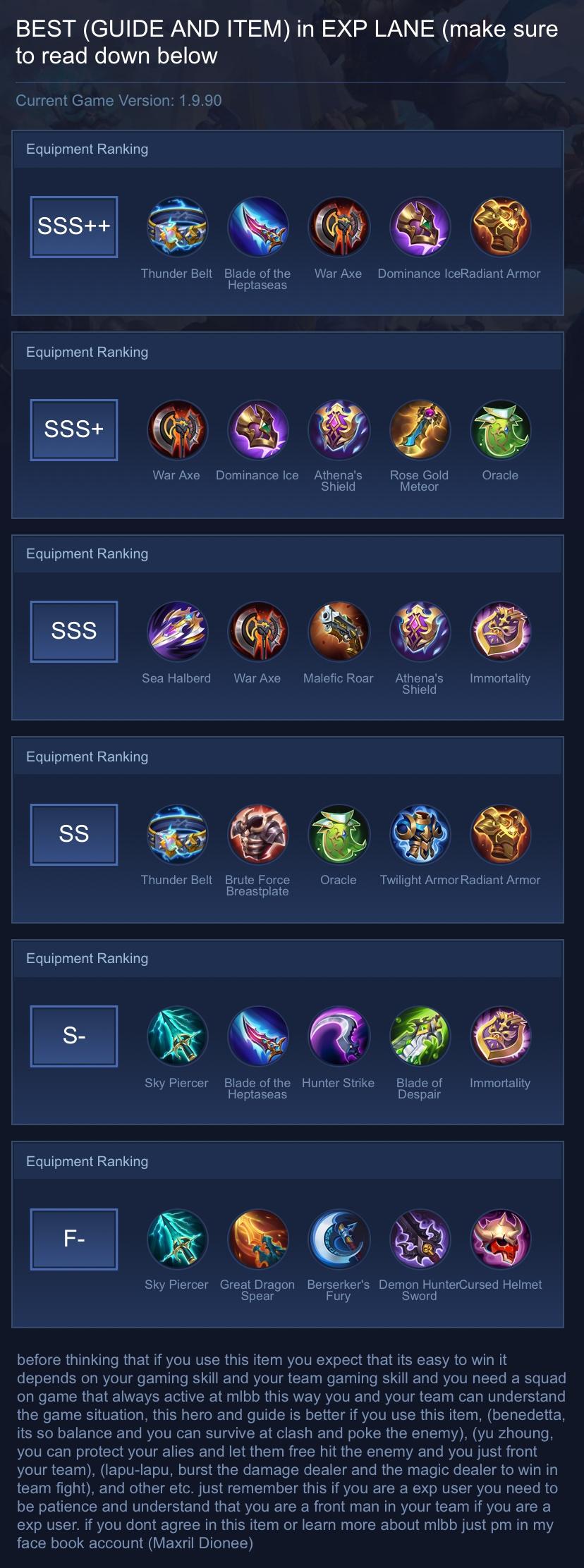 BEST (GUIDE AND ITEM) in EXP LANE (make sure to read down below
