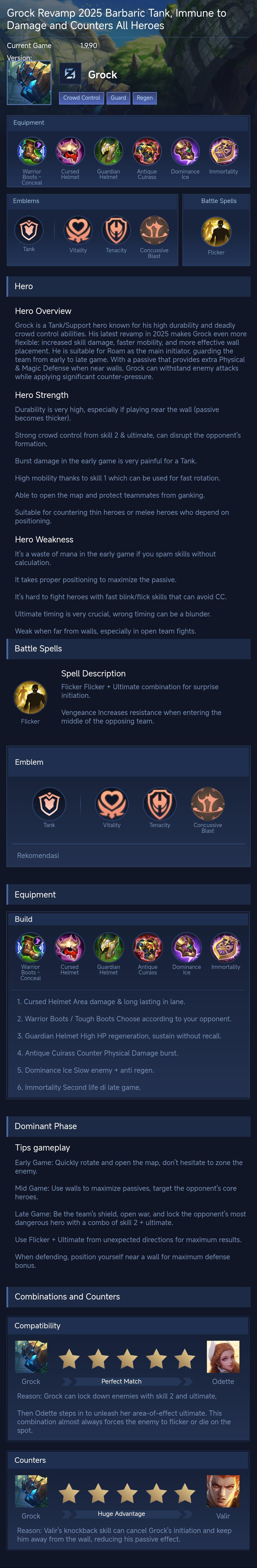 Grock Revamp 2025 Barbaric Tank, Immune to Damage and Counters All Heroes